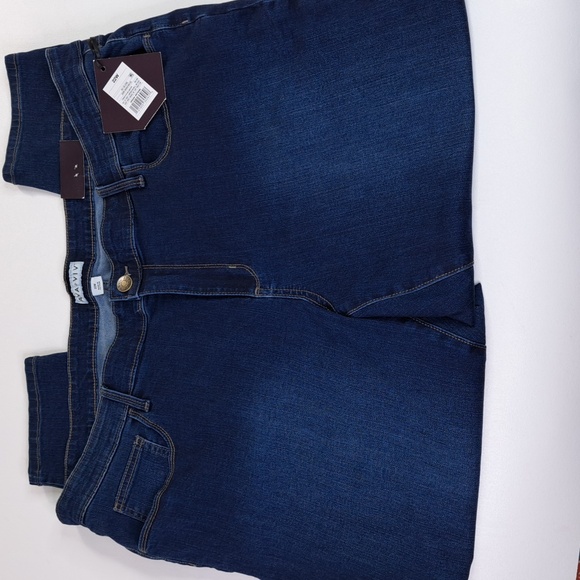 New AVA & VIV Skinny Dark Wash Stretch Blue Jeans Size 22W Inseam 27.5 - Picture 3 of 16